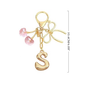 Portefeuille en cuir mignon populaire d'inspiration européenne et américaine avec motif lettres bulles, cerise et nœud pour sacs - Product Image 3
