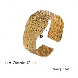 2024 New Design Wholesale Stainless Steel 18K <b>Gold</b> Plated Custom Cuff <b>Bangles</b> for Women - Product Image 6