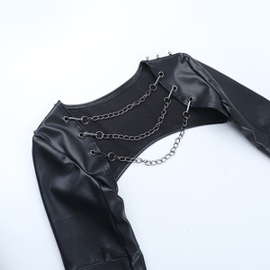 Ropa gótica Mujer Cadena desmontable Cuero Halloween Nuevo estilo callejero Cuero punk - Product Image 6
