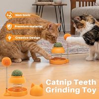Jouet à ressort pour chat à ventouse murale, boule de catnip rotative, jouet autonome pour chaton, soulage l'ennui, protège les meubles pour l'intérieur