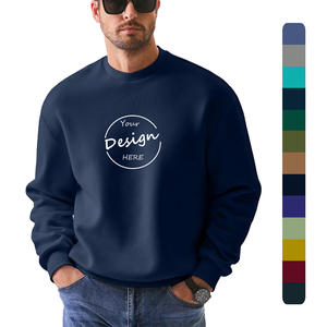 Venta al por mayor Color Sólido Otoño Sudadera Peso Pesado 310GSM Algodón Poliéster Casual Cuello Redondo Hombres Acanalado Hombres Sudadera Adolescente - Product Image 1