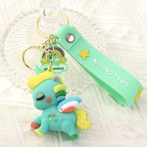Woman Girls Gift <b>Charm</b> Pendant Decor Kawaii Unicorn Keychain Unicorn Horse Keychain 3D Rubber Key Chains PVC <b>Keyring</b> - Product Image 5