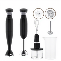 Mixeur Plongeant Électrique Domestique 300W, Commandes à Bouton-Poussoir, Multifonctionnel, Récipient en Plastique 600ml, 2 Lames, 1 Vitesse, Simple