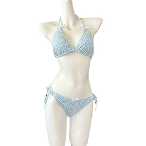 Conjunto de Bikini de Dos Piezas para Mujer, Shorts de Chifón, Manga Larga, Estilo Fresco, Estampado Floral, Estilo <span class=keywords><strong>Resort</strong></span>, Sexy, para Primavera - Product Image 3
