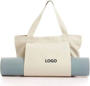 Bolsa de Yoga Grande de Lona con Logotipo Personalizado, con Porta Esterilla de Yoga, Bolsa de Hombro de Algodón para Gimnasio y Playa, Accesorio de Moda - Product Image 1