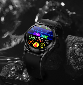 Montre connectée avec ECG, fréquence cardiaque, oxygène sanguin, température corporelle, glycémie, musique et moniteur d'oxygène sanguin - Product Image 4