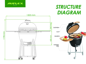 Barbecue <span class=keywords><strong>Kamado</strong></span> Joe en céramique de 21 pouces, style <span class=keywords><strong>japonais</strong></span>, pour barbecue intérieur et extérieur, AUPLEX - Product Image 5