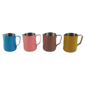 Gobelet mousseur à lait multicolore, pichet mousseur à lait en acier inoxydable 350ml/600ml - Product Image 5