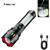Linterna LED Multifuncional para Exteriores con Zoom, Luz Ajustable para Fotografía, Pantalla Numérica, Potente Linterna de Emergencia para Camping