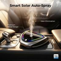 Diffuseur d'air solaire de luxe en métal pour voiture BOOLA, avec lumière LED d'ambiance, design breveté, vente en gros, usine OEM
