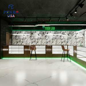 Vitrine d'exposition de style américain pour dispensaire de produits de fumée, en verre personnalisé avec éclairage LED et design écologique - Product Image 2