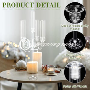 2臂5臂6臂批发烛台摆件透明亚克力烛台烛台婚礼桌摆件 - Product Image 3