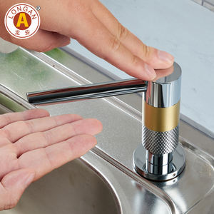 Distributeur de savon pour évier de cuisine personnalisé Distributeur de savon liquide manuel en laiton antique en métal pour évier de cuisine - Product Image 3