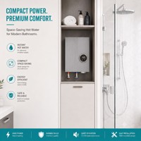 Chauffe-eau électrique instantané avec vanne de contrôle de débit intégrée, sans réservoir, à eau chaude sur demande, pour douche