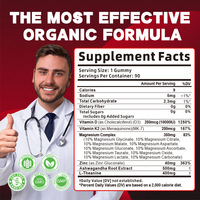 Complément alimentaire nourrissant pour le foie 15-en-1 personnalisé : Gummies au magnésium glycinate de cortisol, Gummies Drunken Solanum, Vitamine D3K2