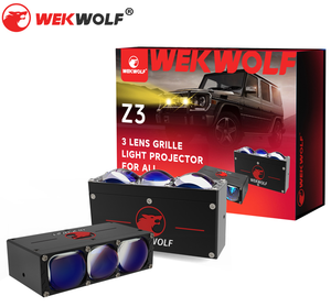 Hochleistungs-170W-Projektor LED-Gitterleuchten 3-Linsen-LED-Fahrscheinwerfer Externes Zusatzlicht für Auto Motorrad LKW SUV - Product Image 1