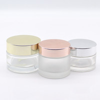 Pot Cosmétique en Verre Transparent 30ml 50ml 100ml 50g 100g, Pot Vide pour Crème et Baume à Lèvres