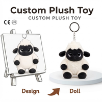 Peluche de mouton Valais Blacknose personnalisée en usine, jouet en peluche, poupée en peluche, porte-clés, breloque de sac, peluche de mouton OEM, animal en peluche CE