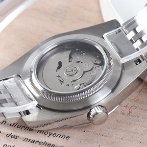 Reloj Mecánico Personalizado MINUTETIME NH35 con Movimiento Automático, Diseño de Hojas de Lujo, Esfera NH35, Reloj de Pulsera Impermeable para Hombre - Product Image 4