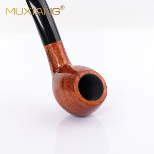 Muxiang Wooden Smoking Pipe Bent Type 9mm Duct Tobacco Pipe Personal Gift - Product Image 4