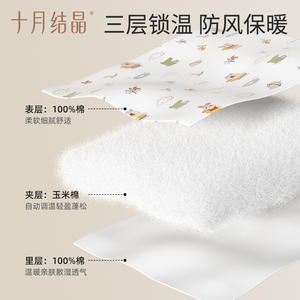 October Crystal Baby <b>Swaddle</b> <b>Blanket</b> 90x90 Pure Cotton Thick Autumn Winter Newborn Use - Product Image 4