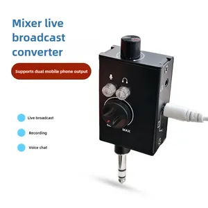 Adaptateur de diffusion en direct pour console <span class=keywords><strong>DJ</strong></span>, périphériques de sortie pour smartphones, ordinateurs portables, <span class=keywords><strong>PC</strong></span>, etc. pour conversation, karaoké, enregistrement - Product Image 1