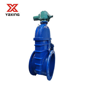 Large Diameter Motorized Gate Cast Steel <b>Flange</b> Resilient Seat DN700-DN1200 Water Actuator A27 Cast Gate - Product Image 5