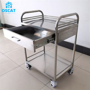 ओसकैट उपकरण बहुउद्देशीय स्टेनलेस स्टील चिकित्सा रोगी सर्जिकल उपकरण ट्रॉली - Product Image 4
