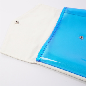 Sac cosmétique professionnel à fermeture éclair en toile de coton durable avec logo personnalisé commodité de maquillage quotidien en PVC - Product Image 5