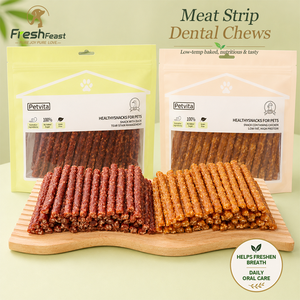 Snacks para Perros al por Mayor: Tiras de Pollo y Pato con Hojuelas de Arroz, Palitos de Carne Seca, Masticables/<span class=keywords><strong>Bones</strong></span> Dentales Bajos en Grasa y Altos en Proteínas 300g - Product Image 1