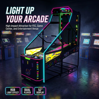 Machine d'arcade de basketball d'intérieur commerciale avec distributeur de tickets, accepteur de pièces, jeu en réseau et éclairage RGB pour salle de jeux