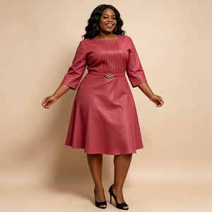 <span class=keywords><strong>Abiti</strong></span> da Chiesa alla Moda per Donne, <span class=keywords><strong>Eleganti</strong></span> e Casual, <span class=keywords><strong>con</strong></span> <span class=keywords><strong>Maniche</strong></span> Lunghe e Colletto Quadrato, Vestito Plissettato da Ufficio, <span class=keywords><strong>Abiti</strong></span> Africani per Donne - Product Image 1