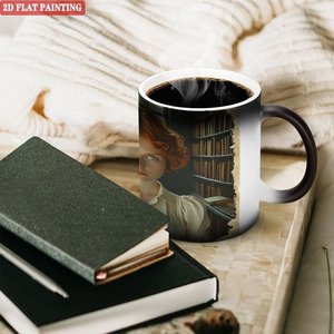 Frosted Black Ceramic Mug 11oz Heat Changing <b>Magic</b> <b>Cup</b> For Hot Cocoa Lovers - Product Image 3
