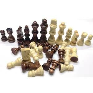 עץ שחמט חתיכות (32 חתיכות), עץ החלפת שחמט דמויות עם מלכים, קווינס, טירות, האבירים רגלים