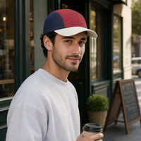 Casquette de baseball ajustable pour enfants, modèle 5 panneaux, tricolore, avec logo personnalisé, pour garçons et filles, vente en gros, usine OEM