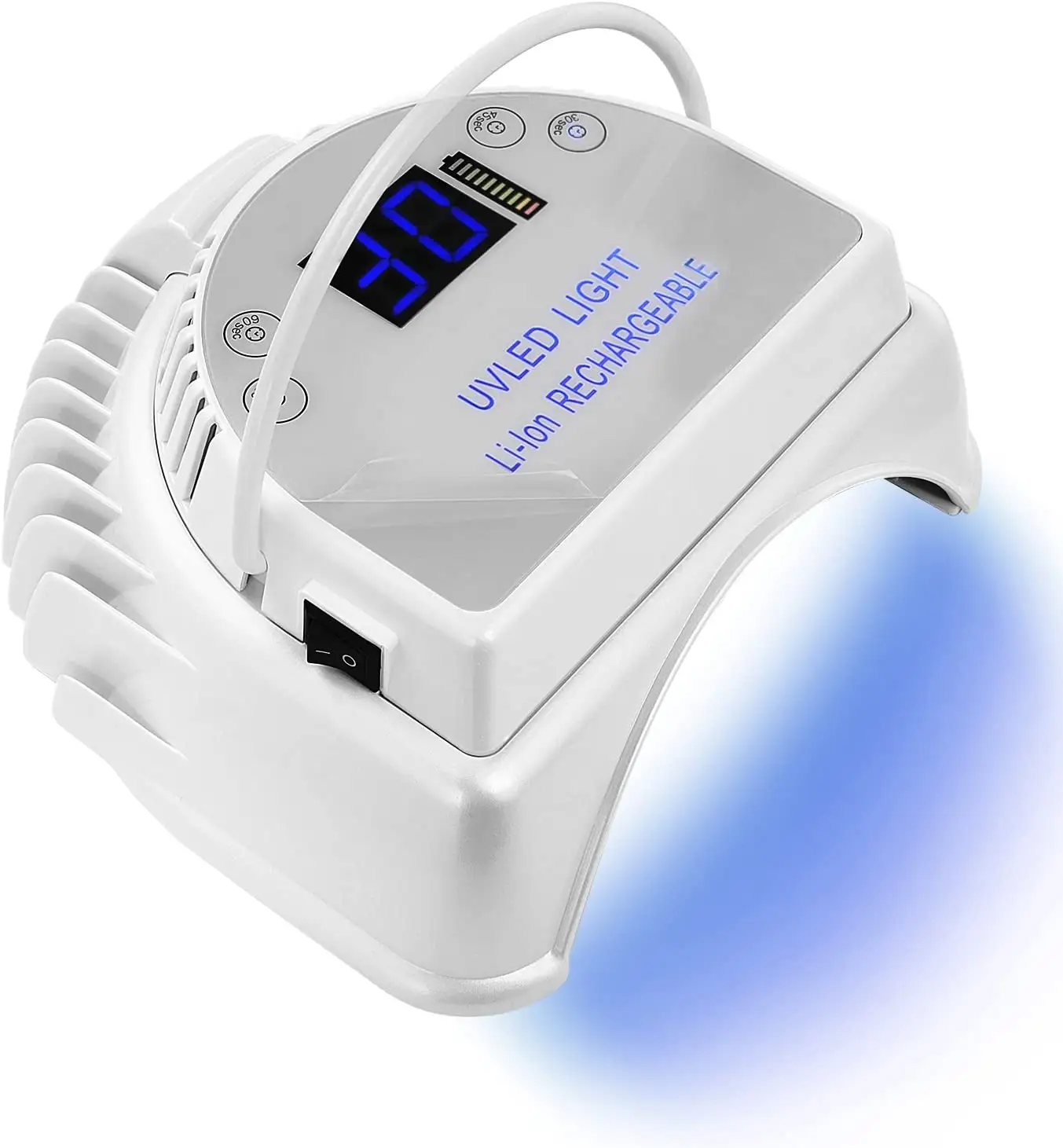 Secador de unha sem fio recarregável, 64w pro cura uv led lâmpada para salão de manicure