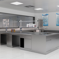 Table de travail modulaire en acier inoxydable robuste et résistante à la corrosion, poste de travail de laboratoire pour hôpital médical