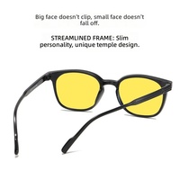 QSKY 007 Vente en gros de lunettes de protection anti-lumière bleue élégantes avec monture carrée en PC, verres teintés jaunes et rouges, optiques pour la conduite nocturne