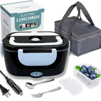 Elektrisch Beheizbare Isolierte Große Edelstahl-Lunchbox Tragbar für Zuhause und Auto