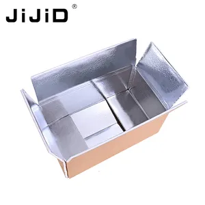 JiJiD-cajas de embalaje de alimentos congelados, impresión personalizada a prueba de golpes, forrado de aluminio, caja aislante de envío térmico para cerveza, se acepta