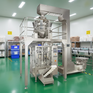 Máquina de envasado automática vertical VFFS industrial para <span class=keywords><strong>bulgur</strong></span>, frutos secos, granos, palomitas de maíz y patatas fritas, con báscula de 10 cabezales para legumbres - Product Image 1
