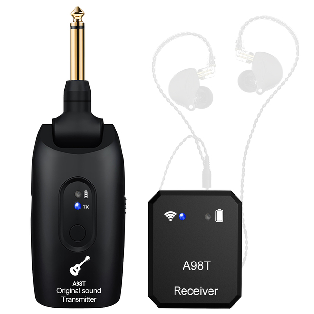 Wholesale Plug Rotatable A98T 2.4G Headphone Monitor Bass Transmit Sound Recording Guitar Multifunction Transmitter Receiver