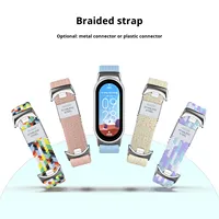 Tali Jam Tangan Mi Band 10 Bahan Nilon Kepang dengan Loop Anyaman dan Gesper Jepret Lebar Tali 14mm untuk Smart Band 9/8