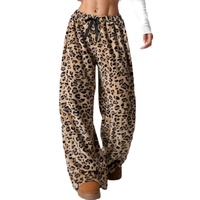 Pantalon large de sport taille haute amincissant pour femmes, style vintage, taille zéro, cordon de serrage, décontracté