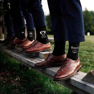 Chaussettes personnalisées avec le nom du père de la mariée et du marié - Chaussettes habillées pour le témoin et les garçons d'honneur - Product Image 5