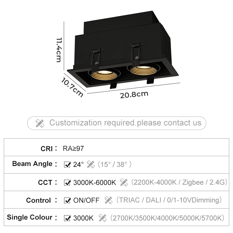 BQ16/Zigbee CCT 2700K-5700K Noir MR16