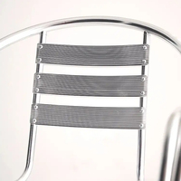 Minimalist isches modernes einfarbiges Tischstuhl-Set aus rostfreiem Aluminium für Mahlzeiten im Freien Freizeit hotel Verwenden Sie Desktop-Möbel