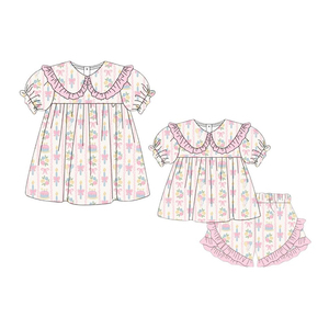 Preventa al por mayor: Ropa de verano para niñas con estilo de cumpleaños, MOQ 5, ropa de hermanas, moda infantil, precio de fábrica. - Product Image 1