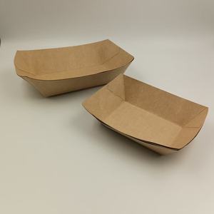 Barquettes alimentaires en papier biodégradable de qualité alimentaire à prix d'usine, boîtes jetables en papier kraft en forme de bateau pour plats à emporter - Product Image 6