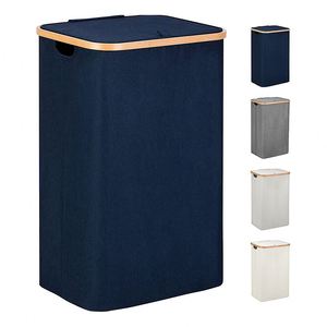 Laundry Basket With Lid Clothes <b>Hampers</b> for Laundry With Bamboo Handles - Product Image 3